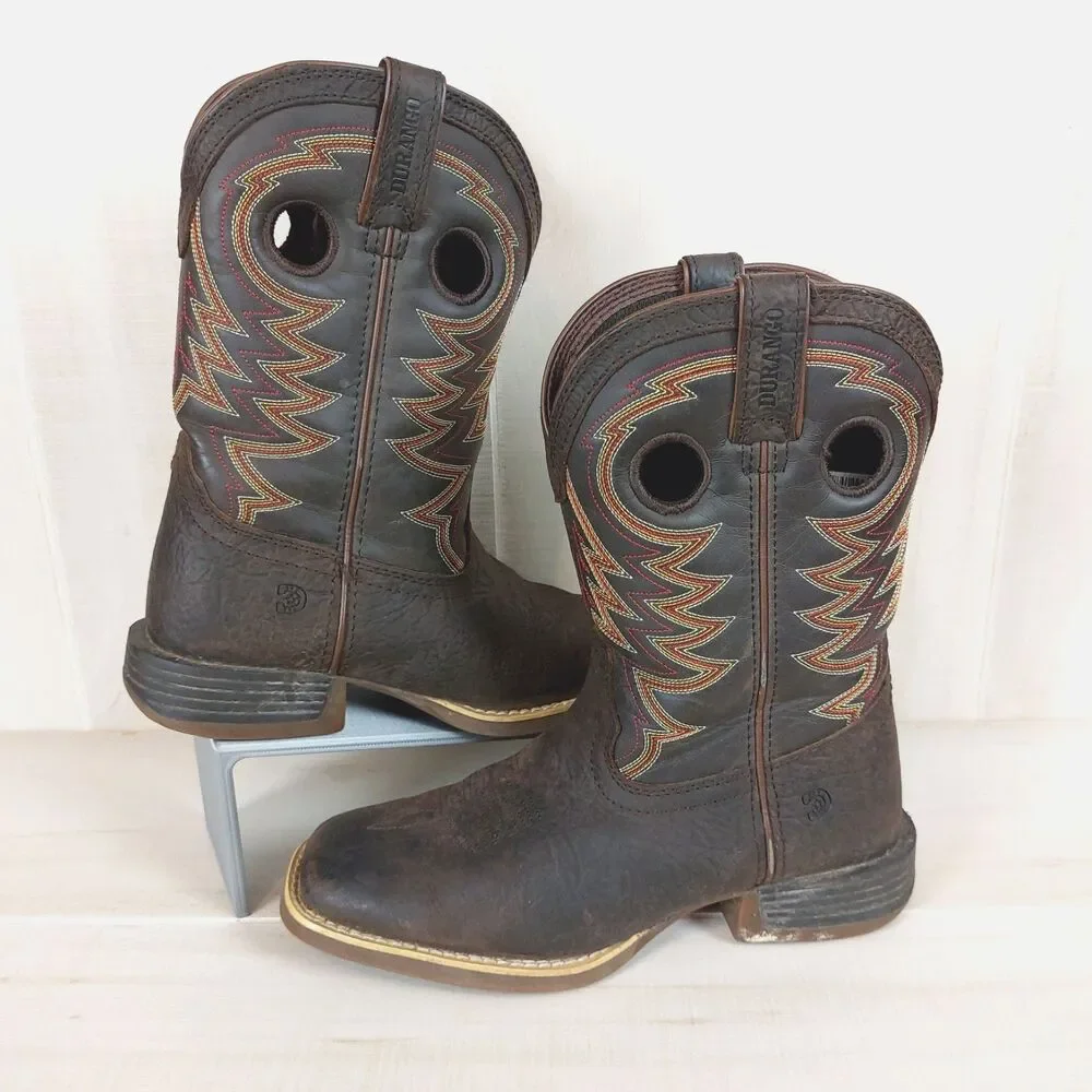 Durango Lil' Rebel Pro Big Kid's Brown Western Boot Size 4